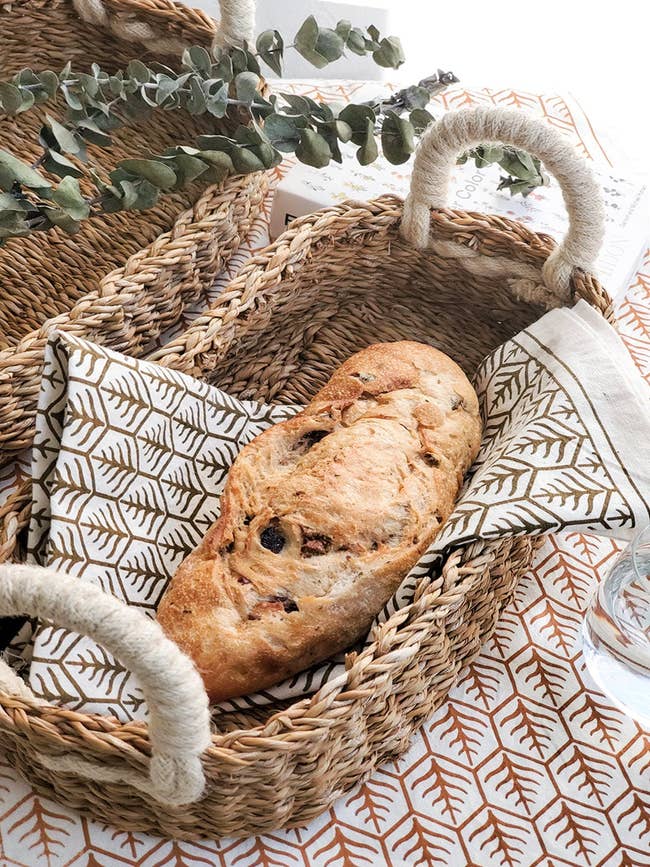 bread in a woven basket