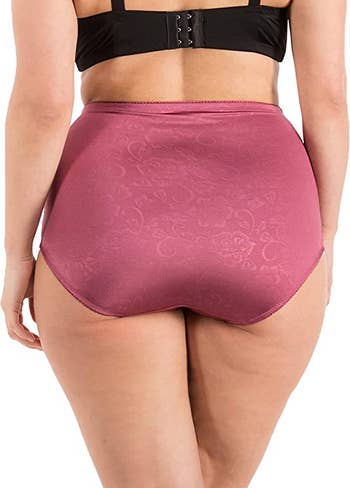 model showing the backside of the undies, which are full coverage