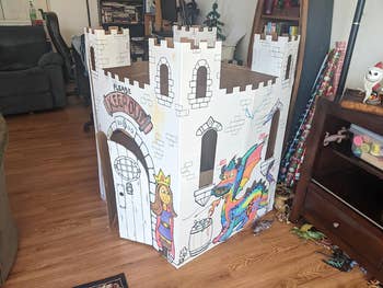 The fairytale version of the castle partly colored in