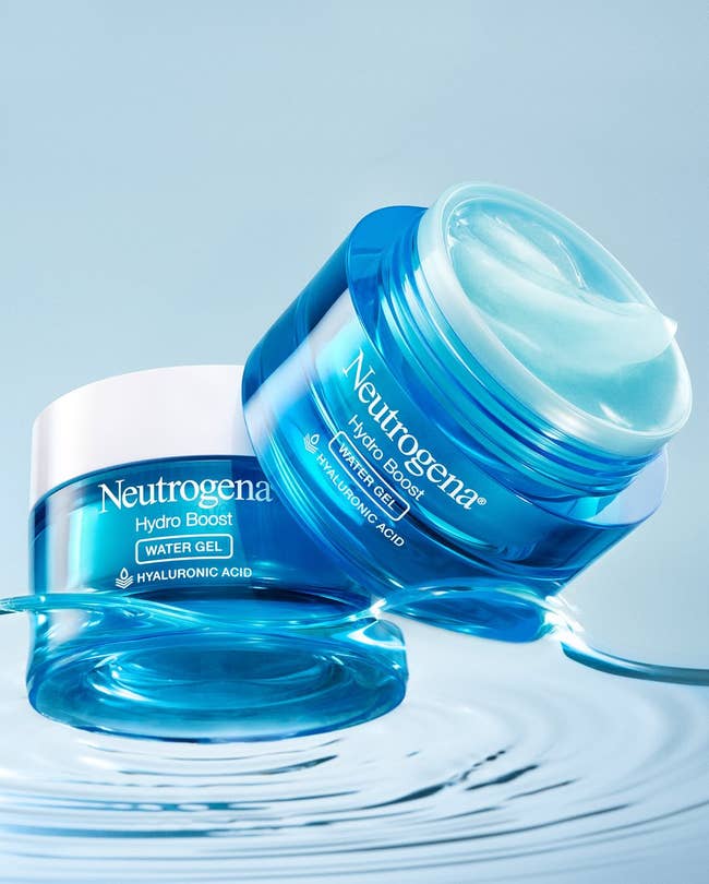 Two Neutrogena Hydro Boost Water Gel jars connected h2o