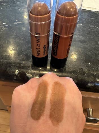 Two contour sticks labeled 