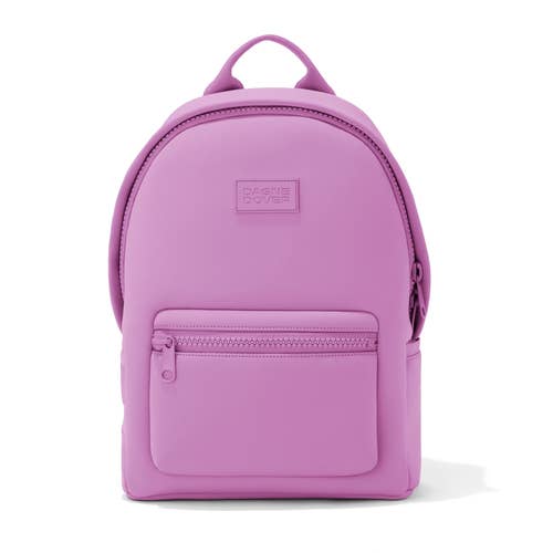 the purple backpack with a front zippered pouch