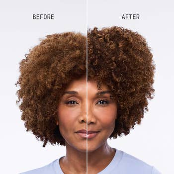 A exemplary  shown successful  split-screen examination  with hairstyle earlier  and aft  utilizing a product. The 