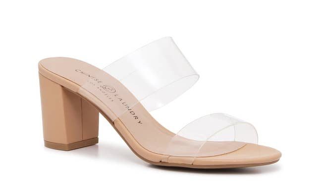 the clear strap high-heeled sandal