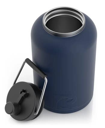 the bottle in navy with the lid off 