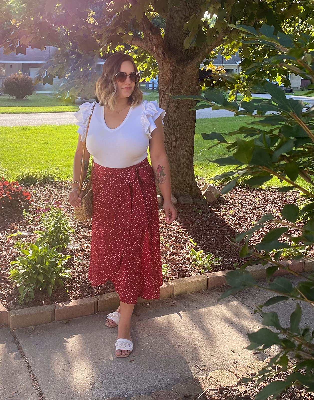 rok dot polka merah