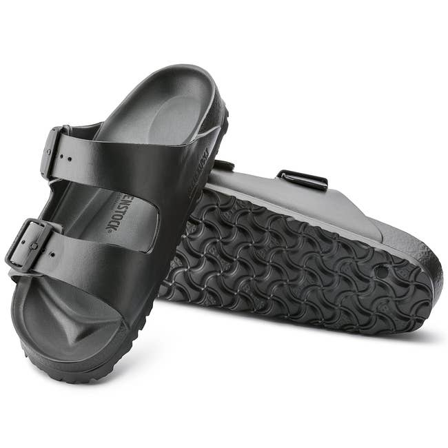 black birkenstock plastic sandals 