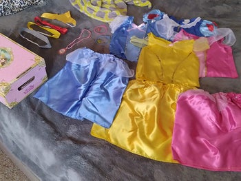 reviewer's photo of the princess outfits