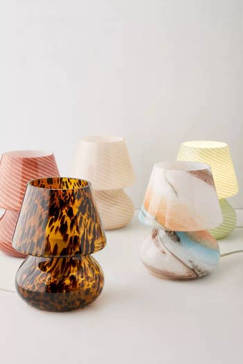 five various designs of the same lamp