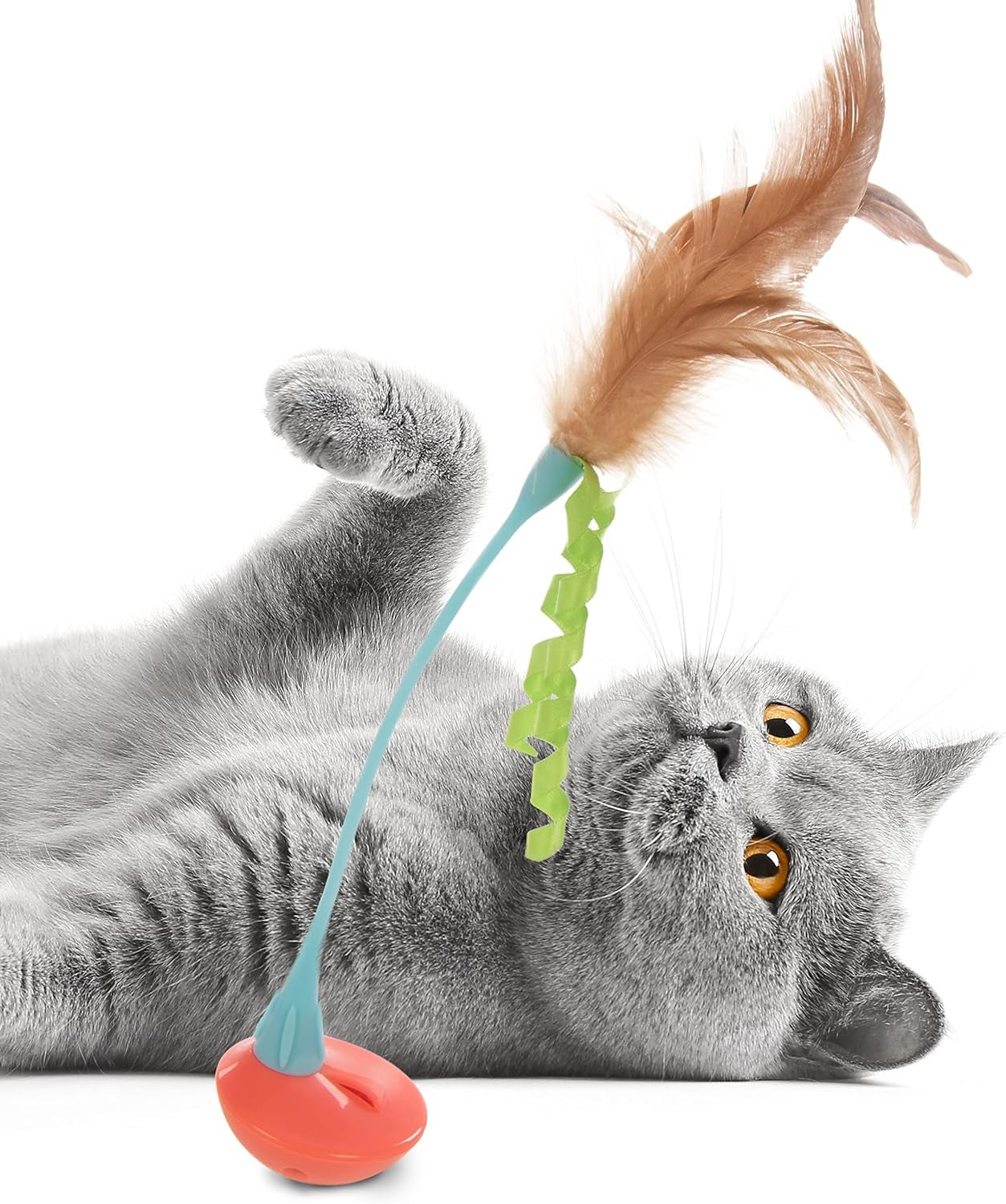 Funny Cat Toy Fishing Rod Teaser Feather Pet Play Lovely Toys Interactive  Catnip