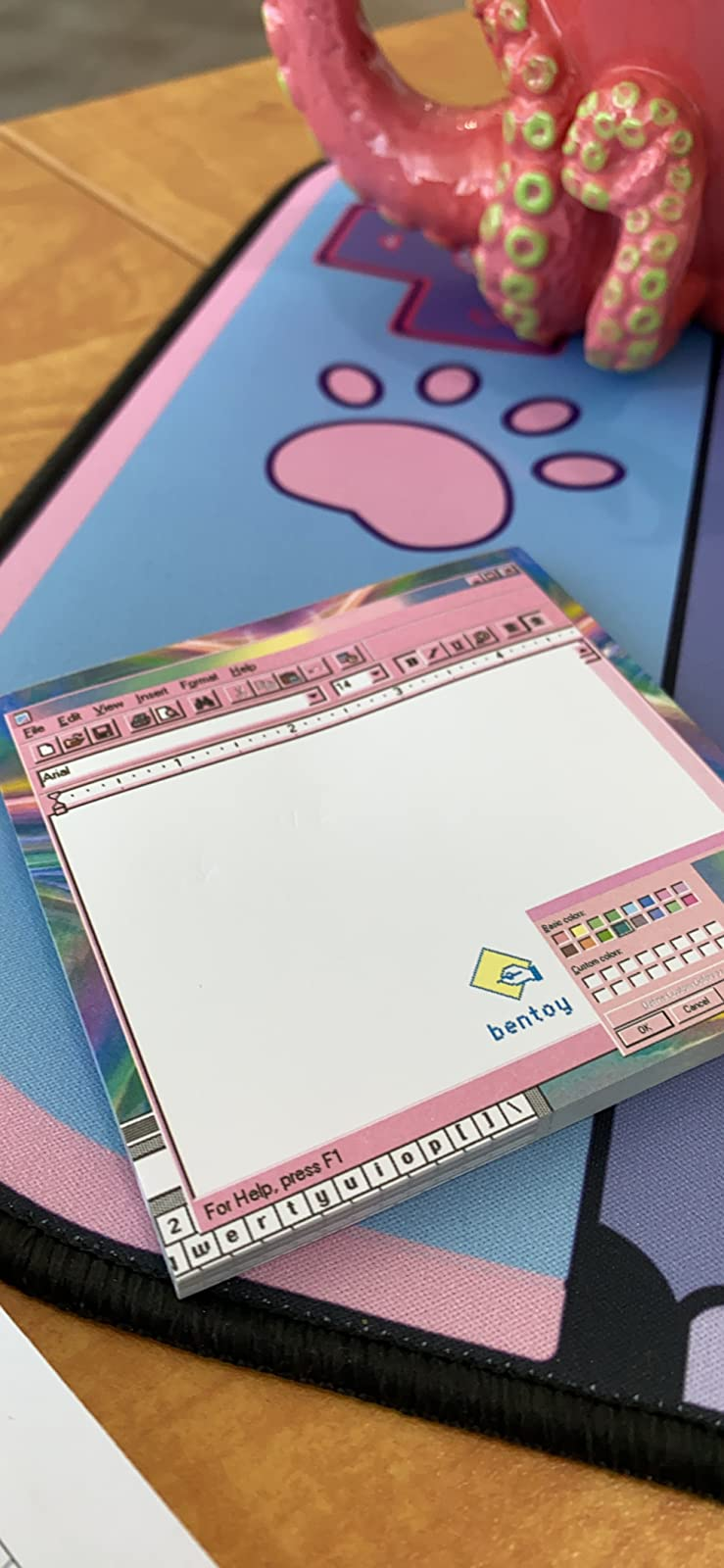closeup photo of one of the retro style notepads