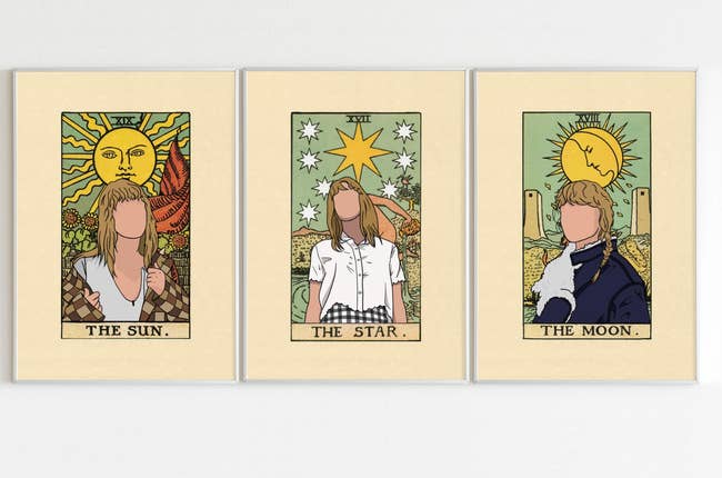 set of three taylor swift tarot card posters