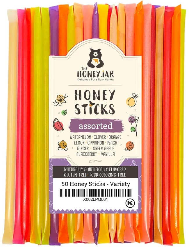 50 pack of assorted honey stick flavors 