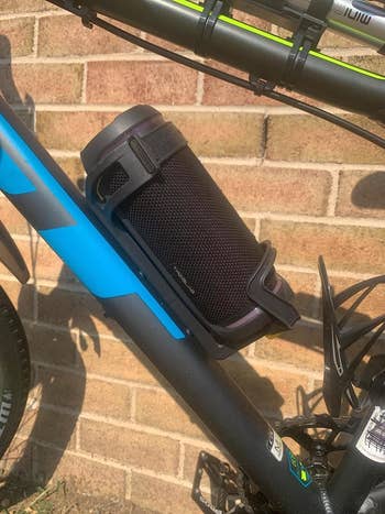 reviewer image of the speaker attached to a bike