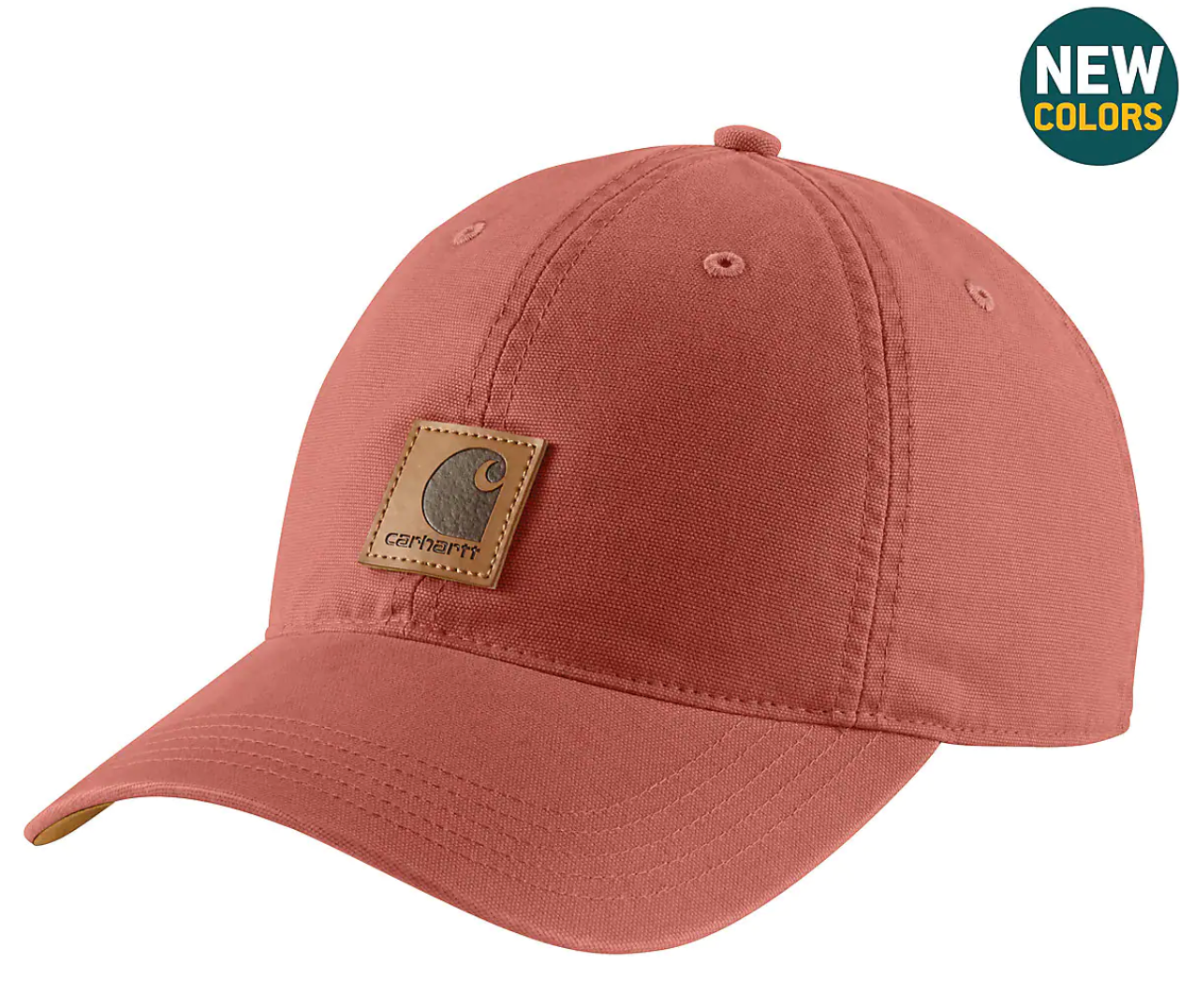 A faded reddish pink baseball hat