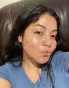 gif of reviewer showing their glowy skin after applying the moisturizing sunscreen