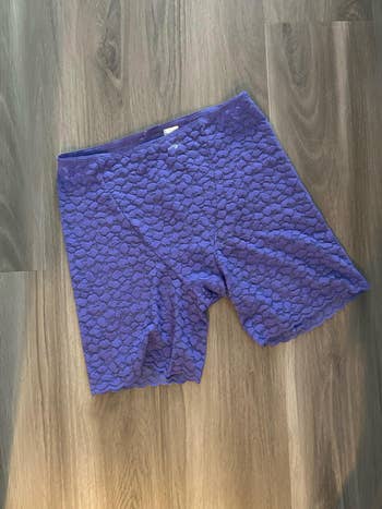 the lace shorts in purple