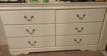 reviewer after image of the same dresser now clean of black marker scribbles