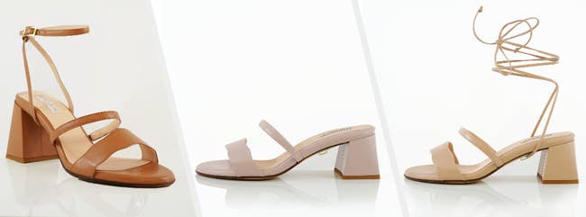 Three images of the nude heel in three different styles 