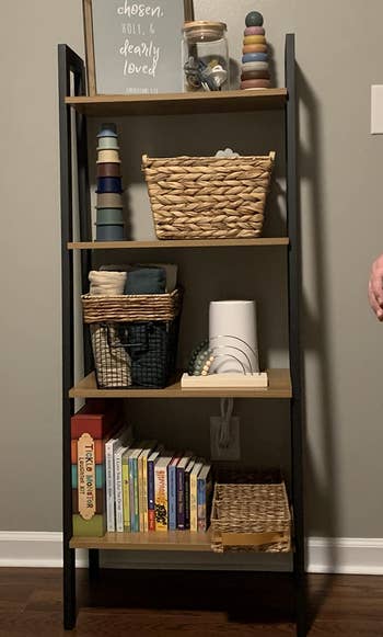 Reviewer image of brown and black shelves