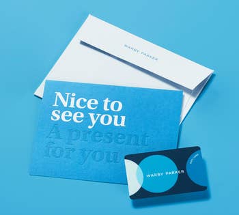 a Warby Parker gift gard