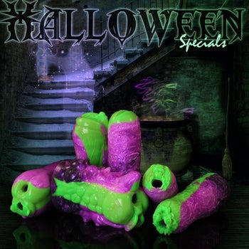 Assorted neon purple and green fantasy strokers