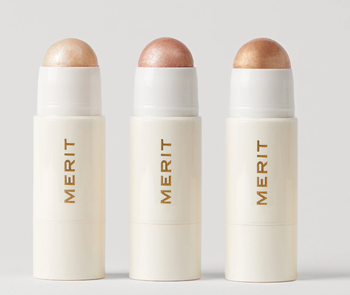 merit glow highlighting balm in three colors