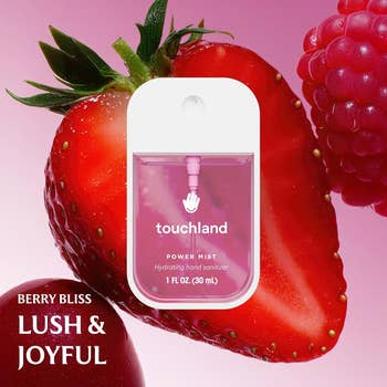 Touchland Power Mist manus  sanitizer successful  Berry Bliss scent, adjacent  to strawberries and raspberries, with substance   