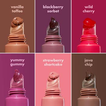 vanilla toffee, blackberry sorbet, chaotic cherry, yummy gummy, strawberry shortcake, java chip
