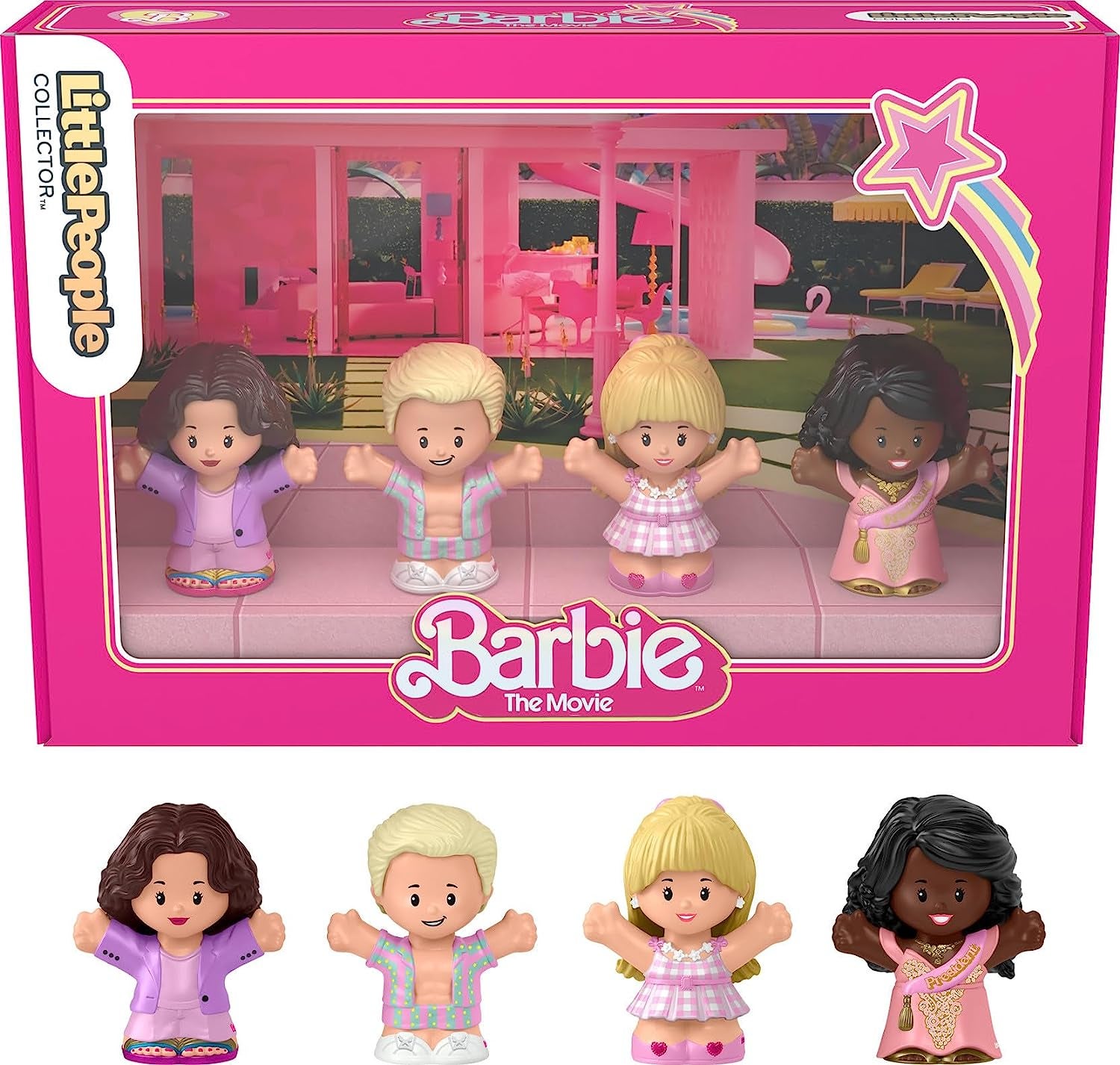 a set of barbie the movie little people