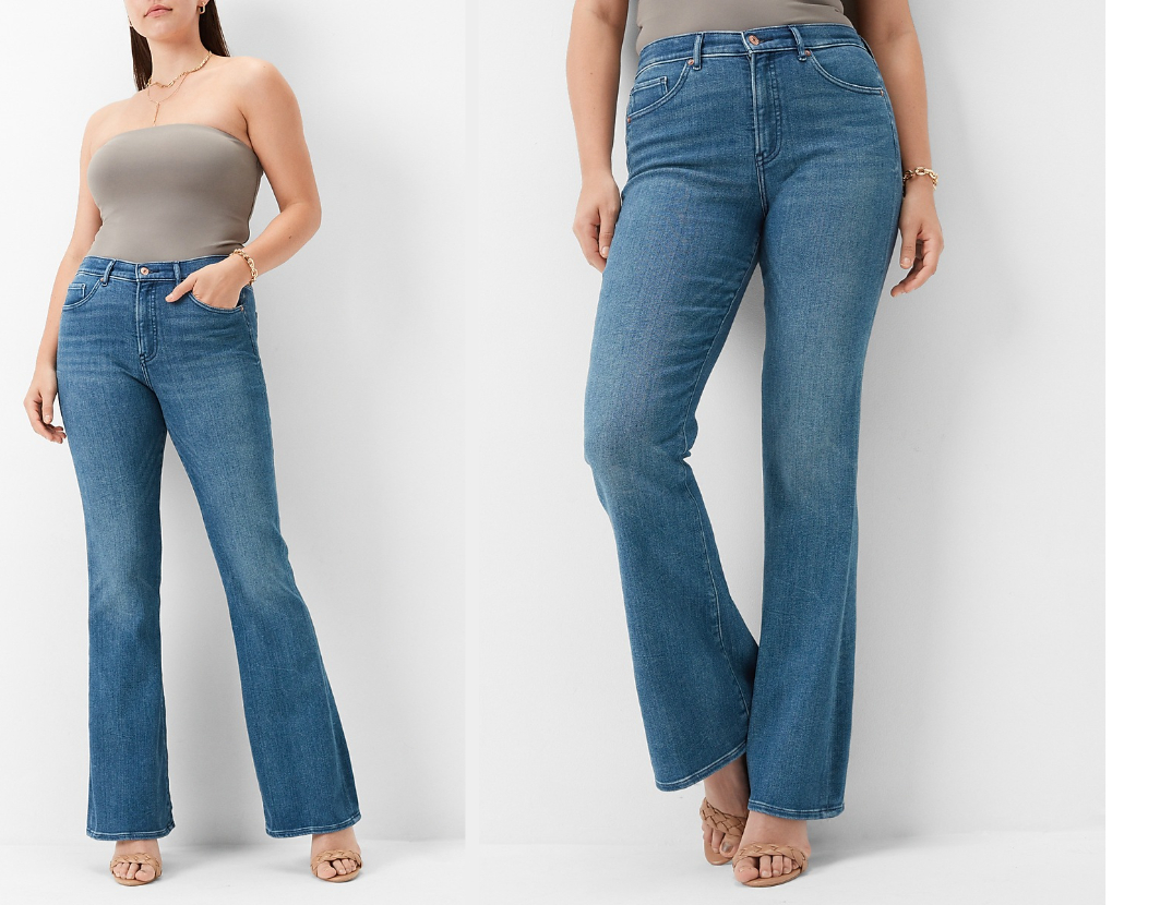 Flare For You Tall High Waisted Flared Leg Jeans in Light Blue Wash