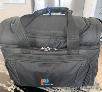 reviewer photo of the black cooler bag