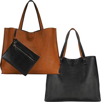 The bag shown in each color it can be used in: black and brown