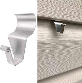 hook by itself, hook hanging on vinyl siding