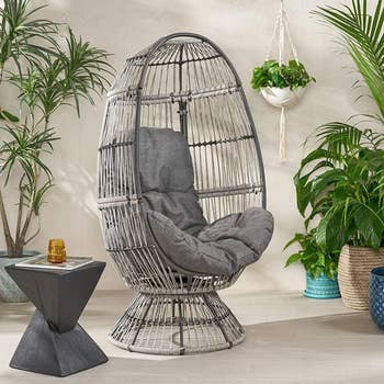 Image of the wicker chair in gray