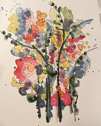 reviewer photo of a drawing of flowers