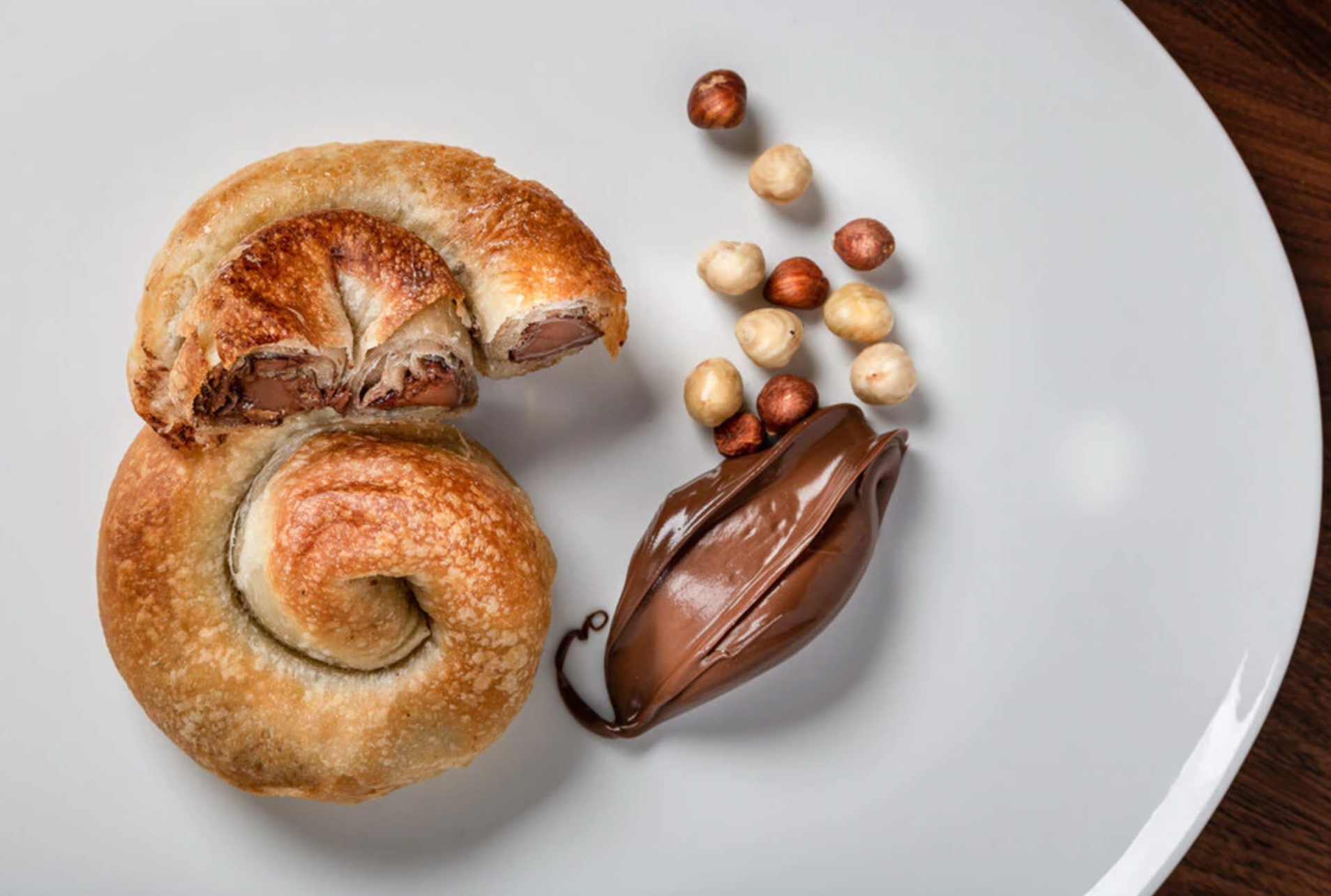 nutella filled burek on a plate