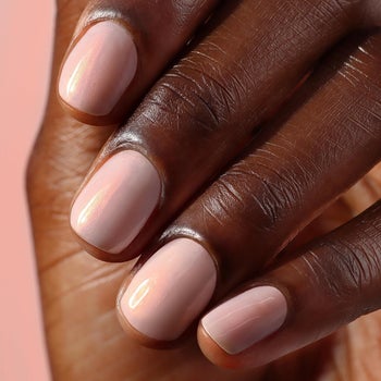 a close up on a pink manicure