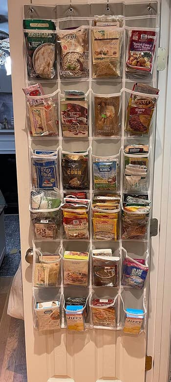 different reviewer using the hanger to store pantry items