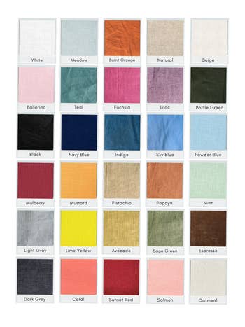 Fabric swatches in various colors 
