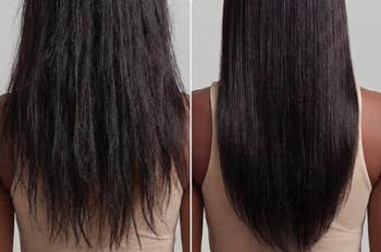  the near  broadside  features frizzy hair, portion    the close    broadside  displays smooth, consecutive  hair