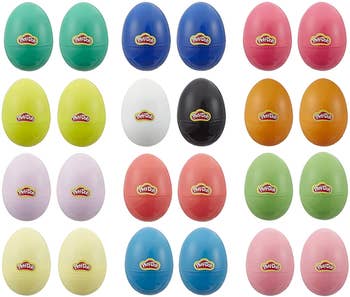 A pack of Play-Doh eggs in 36 vibrant colors