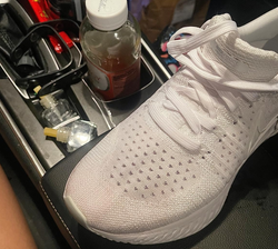 The white shoe after using the tide pen with no stain