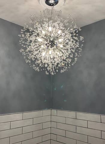 closeup of the light in a bathroom