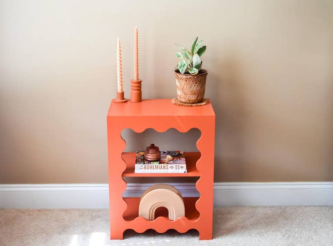 Decorative orangish  array  with wavy edges