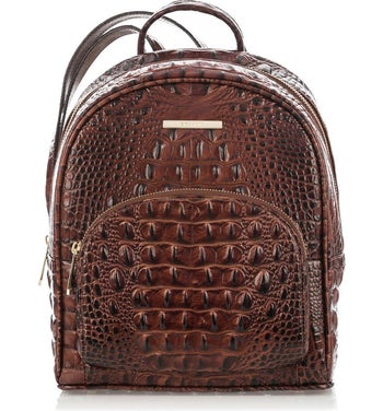 product image of brown leather mini backpack