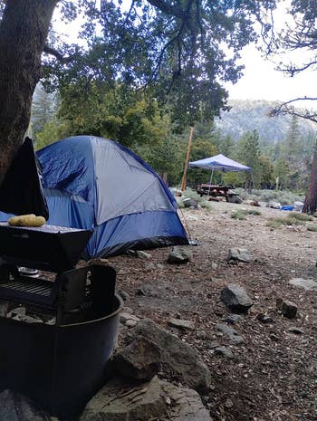 campsite with grill