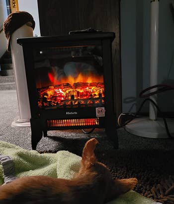 the black electric fireplace