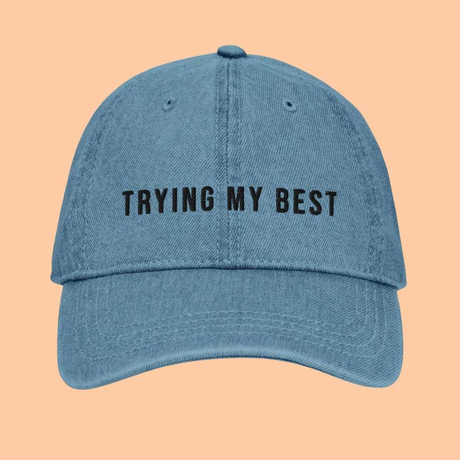Blue denim headdress with