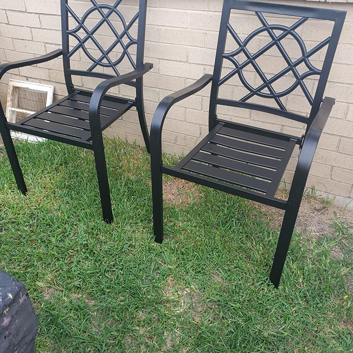 Stackable wrought iron chairs hot sale